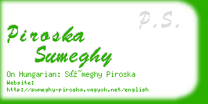 piroska sumeghy business card